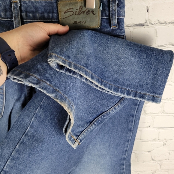 SILVER | high waist straight leg button fly 100% cotton mom jeans - Picture 7 of 10